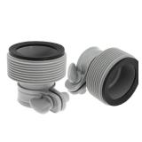 Nayciiy 2 Pcs 1.25 to 1.5 Type B Pool Hose Adapter Pool Hose Connector for Filter Pumps Saltwater System with Adjustment Hoop (Rubber)