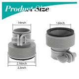Nayciiy 2 Pcs 1.25 to 1.5 Type B Pool Hose Adapter Pool Hose Connector for Filter Pumps Saltwater System with Adjustment Hoop (Rubber)