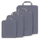 PANDA JOYS 4 Set Compression Packing Cubes Travel - Travel Accessories Expandable Packing Organizers for Carry On - Essentials Luggage Bags - Dark Grey