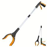 Grabber Reacher Tool - 32â Extra Long Foldable Gripper and Reaching Tool - Heavy Duty Pick Up Stick Grabbers for Seniors, Trash, Surgery Recovery Must Haves Gifts (Orange)