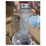 DD&HAPP Glass Drink Dispensers For Parties. 1.2 Gallon Beverage Dispensers With Stand And Stainless Steel Spigot .Lemonade Dispenser With Ice Cylinder.Mason Jars,Laundry Detergent Dispenser.