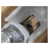 DD&HAPP Glass Drink Dispensers For Parties. 1.2 Gallon Beverage Dispensers With Stand And Stainless Steel Spigot .Lemonade Dispenser With Ice Cylinder.Mason Jars,Laundry Detergent Dispenser.