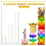 IDAODAN 2 Set Balloon Column Kit for Kids, Balloon Column Stand with Base, 6.5ft Height Balloon Tower Stand for Wedding Baby Shower Birthday Party Event Decorations