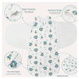 ZIGJOY Sleep Sack Swaddle 0.5 TOG Baby Wearable Blanket 100% Cotton Baby Swaddle Blanket for Newborns 6-12 Months for Boy Girl, Blue&Space