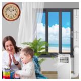 Portable Air Conditioner Window Kit with Universal Coupler Fit for 5.1\"/5.9\" Exhaust Hose, Mobile A/C Window Vent Seal Kit with 4 Adjustable Seal Plates for Vertical/Horizontal Sliding Window