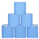 LAMPWELL LEBE Blue Clip on Chandelier Lamp Shades Set of 6,Small Lamp Shades Clip on bulb,5.2\"Ã5.2\"ÃH5.2\",Fabric Mini Drum Lamp Shade,Handmade,FOR CANDLE BULB AND SMALL GENERAL BULB