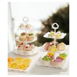 Kootek Dessert Cupcake Stand, 10pcs Dessert Table Display Set, 3 Tiered Cup Cake Holder Tower Stand Riser& Cookie Serving Trays for Wedding, Tea Party, Birthday, Baby Shower