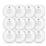 Fire Alarms Smoke Detectors, Smoke Alarm Battery Operated, Fire Alarm with Test Button & Low Battery Signal, Photoelectric Technology Fire Detectors for Bedroom and Home,12 Packs