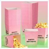 Zhehao 50 Pcs Pink and Green Popcorn Boxes Witch Popcorn Cup Paper Holder Pink and Green Party Favor for Happy Birthday Party Favor Halloween Supplies Decorations