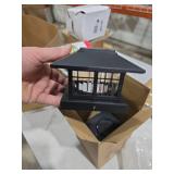 EXCMARK 2 Pack 4x4 Solar Post Cap Lights, Fence Deck Post Lights Outdoor Solar Powered Waterproof with Two Light Modes Warm&Cool White for Garden Patio Decor. (Classic Black,2)