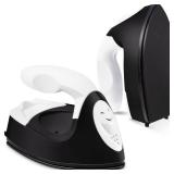 Honoson Mini Craft Iron Mini Heat Press Small Iron 3.93 x 2.36 x 2.76 in Portable Handy Tiny Flatiron with Charging Base Accessory for Fuse Bead Patch DIY Heat Transfer Vinyl(Black)