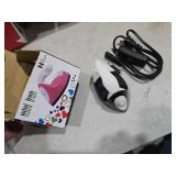 Honoson Mini Craft Iron Mini Heat Press Small Iron 3.93 x 2.36 x 2.76 in Portable Handy Tiny Flatiron with Charging Base Accessory for Fuse Bead Patch DIY Heat Transfer Vinyl(Black)