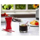 Comfy Package [5 Inch - 1000 Count] Coffee & Cocktail Stirrers/Straws Disposable Plastic Sip Stir Sticks â Red