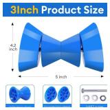JFATXTT 3\" Boat Trailer Roller Bow Stop with 1/2\" Shaft Bow Stop for Boat Trailers Blue Bow Roller