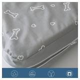 Waterproof Dog Bed Cover, Removable Dog Bed Covers Replacement Washable with Smooth Zipper, Indoor/Outdoor, Bone Print 20 x 30 x 3 Inch for Dog/Cat, Cover Only