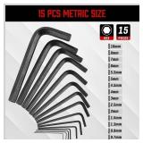 SEDY 32-Piece Hex Key Wrench Set, Metric and SAE Allen Wrenches (0.028-3/8 inch, 0.7-10 mm) L Shape Allen Keys, Chrome Vanadium Steelwith 2x Extension Handle