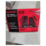 SEDY 32-Piece Hex Key Wrench Set, Metric and SAE Allen Wrenches (0.028-3/8 inch, 0.7-10 mm) L Shape Allen Keys, Chrome Vanadium Steelwith 2x Extension Handle