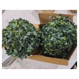 Hotop 2 Pcs 5 Inches Artificial Plant Topiary Ball 4 Layers Garden Spheres Boxwood Balls Artificial Topiaries Spheres Decorative Plants for Backyard, Balcony, Garden, Wedding, Indoor Outdoor Decor