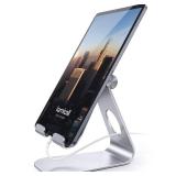 Lamicall Tablet Stand, Adjustable Tablet Holder - Desktop Stand Dock Holder Compatible with 4-13\" Tablets Such as iPad Pro 11, 9.7, 10.5, 12.9 Air Mini, Kindle, Tab, iPhone Air 17 Pro Max, Silver