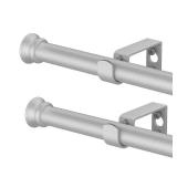 Curtain Rods 2 Pack 5/8 inch Silver Curtain Rods for Windows 30 to 88 Inch with Brackets Easy to Install for Bedroom Living room Kitchen