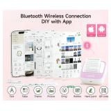 iDPRT Portable Sticker Maker Machine with 1 Roll Sticker Paper, Mini Printer Efficiently and Quickly, Thermal Printer for Study Notes, Pictures, DIY, Label, Free App with Multiple Templates, Pinkcolor