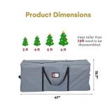 HOLIDAY SPIRIT Christmas Tree Storage Bag - Heavy-Duty Christmas Bags with Durable Reinforced Handles and Zipper - Fits 7.5ft Tree, Waterproof Bag Protects from Moisture and Dust - Charcoal