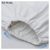 EZ Moms 4 Packs Plastic Underwear for Potty Training Waterproof Cloth Diaper Covers for Girls and Boys Soft Rubber Pants for Potty Training Soft Reusable White Diaper Cover with Baby Washable Wipes 3T