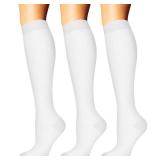Compression Socks for Women and Men(1/3 Pairs)-Best for Running,Nursing,Circulation,Recovery & Travel (White - 3 Pairs, Small/Medium)