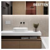 BESTTEN 3-Gang Combo Metal Wall Plate with ï¼·hite or Clear Plastic Film, 1-Blank/2-Toggle, Standard Size, Corrosion-Resistant Stainless Steel Light Switch Cover, Brushed Finish, 2 Pack, Silver