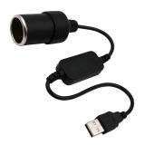 WYMECT USB A Male to 12V Car Cigarette Lighter Socket Female Converter Cable (8W Max)
