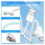LDHTY 2Pack 90 Degree for iPhone Charger Cord, [3FT+6FT] USB A to Lightning USBC Carplay Cable for iPhone 17/16/15/14/13/12/11 Pro MAX/XS/XR/8/7/6s Plus/iPad Pro/Air/Mini