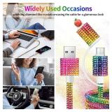 USB A to USB C Charging Cable With [MFi Certified] Phone Charger for iPhone Charging Cable for iPhone 16 15 14 13 12 11 Plus Pro Max, USB A to USB C Cord 4FT Phone Charger Cord Bling Diamond Colorful