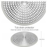 LEKEYE Shower Drain Hair Catcher | Strainer | Shower Stall Drain Cover | Bathroom Drain Protector Stainless Steel and Silicone(Light Gray)
