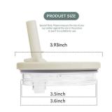 owmoer 40 oz Tumbler Detachable Flip Straw Lid Replacement Inside Diameter 3.6 Inch, Upgrade Leak Proof Splash Lids For Stanley, 2 Pcs Spillproof Tumbler Flip Lid For Stanley Lid Replacement 40 oz