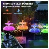 exciting Lives Solar Jellyfish Lamp Set of 2 - Jellyfish and Star Solar Flower Lights for Christmas Day, New Year, Diwali, for Outdoor, Garden Decor, Gifts for Women, Wife, Girlfriend