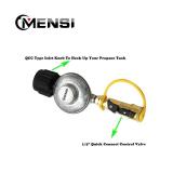 MENSI Propane Gas Grill Regulator with 1/4\" Quick Connect Cylinder Tank Adapter Connect 20-50lbs Bottle