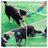 Interactive Dog Toys Tug of War, Mentally Stimulating Toys for Dog, Puppy Teething Toys for Boredom to Keep Them Busy, Dog Puzzle Treat Food Dispensing Ball Toy for Small Medium Dogs on Smooth Floor
