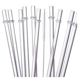 24 Pack, HIGHLY Transparent Reusable Plastic Straws with 4 Cleaning Brushes, 10.5 in Long Drinking Straws, Clear Replacement Straw for 16 24 30 32 OZ Tumblers, Cups, Jars, YETI, Starbucks - BPA FREE