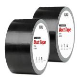 XUXU 2 Pack Black Duct Tape Heavy Duty Waterproof, Strong Adhesive Duct Tape Bulk for Indoor Outdoor Repairs, 40 Yards x 2 Inch Total