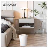 UUJOLY Small Trash Can Wastebasket Garbage Can Container Bins for Bathrooms, Laundry Room, Kitchens, Offices, Kids Rooms, Dorms (White)