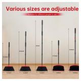 Broom with Dustpan Combo Set, Hand Broom and Dustpan Set for Sweeping Indoor Angle Broom for Home Office Kitchen Lobby Floor Pet Hair Indoor&Outdoor Cleaning (Black&Red)