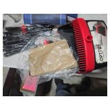 Broom with Dustpan Combo Set, Hand Broom and Dustpan Set for Sweeping Indoor Angle Broom for Home Office Kitchen Lobby Floor Pet Hair Indoor&Outdoor Cleaning (Black&Red)