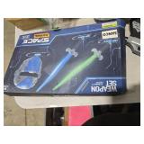 SANCO Light Up Sword Set for Kids - Includes Blue Power Swords with FX Sound(Motion Sensitive), Toy Gun & Mask, Glowing Toys for Halloween Cosplay Parties, Christmas Birthday Gifts for Boys & Girls