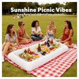 JOYIN 3-Pack Inflatable Serving Bars Cooler - Inflatable Cooler Ice Buffet Salad Serving Trays with Drain Plug, Food Drink Holder for Indoor Outdoor Summer Picnic Beach Pool Luau Party