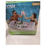 JOYIN 3-Pack Inflatable Serving Bars Cooler - Inflatable Cooler Ice Buffet Salad Serving Trays with Drain Plug, Food Drink Holder for Indoor Outdoor Summer Picnic Beach Pool Luau Party