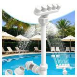 360Â°Adjustable Pool Fountain for Above Ground and Inground Pools,Five Nozzles Waterfall Sprinkler for Cooling & SPA Relaxation, Fun High-Pressure Swimming Pool Spray Accessories, White with 2 Adapt