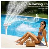 360Â°Adjustable Pool Fountain for Above Ground and Inground Pools,Five Nozzles Waterfall Sprinkler for Cooling & SPA Relaxation, Fun High-Pressure Swimming Pool Spray Accessories, White with 2 Adapt