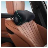 Really Soft Car Headrest Pillow, Car Pillow for Driving with Adjustable Strap, 100% Memory Foam Neck Pillow, Breathable Removable Cover & Ergonomic Design - Travel Car Neck Pillow(Lightblue Side Rope)