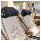 Really Soft Car Headrest Pillow, Car Pillow for Driving with Adjustable Strap, 100% Memory Foam Neck Pillow, Breathable Removable Cover & Ergonomic Design - Travel Car Neck Pillow(Lightblue Side Rope)