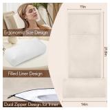 AHUAWA Neck Pillow for Recliner Chair, 14\" Adjustable Recliner Pillow for Headrest, Soft Velvet Weighted Back Non-Slip Head Pillow for Recliner, Couch, Chair, Sofa